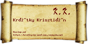 Krátky Krisztián névjegykártya